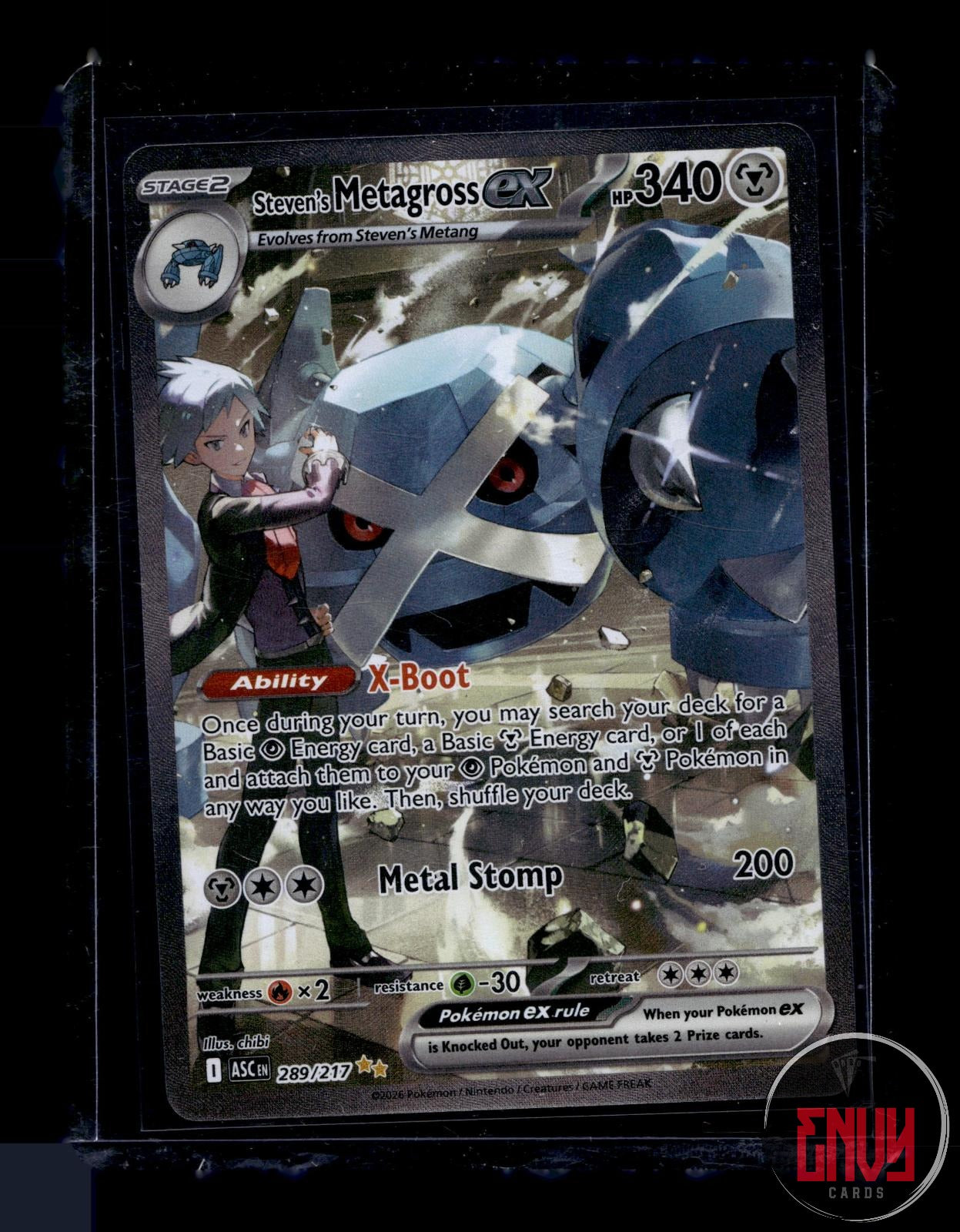 Steven's Metagross ex NM 289/217 Ascended Heroes Pokemon