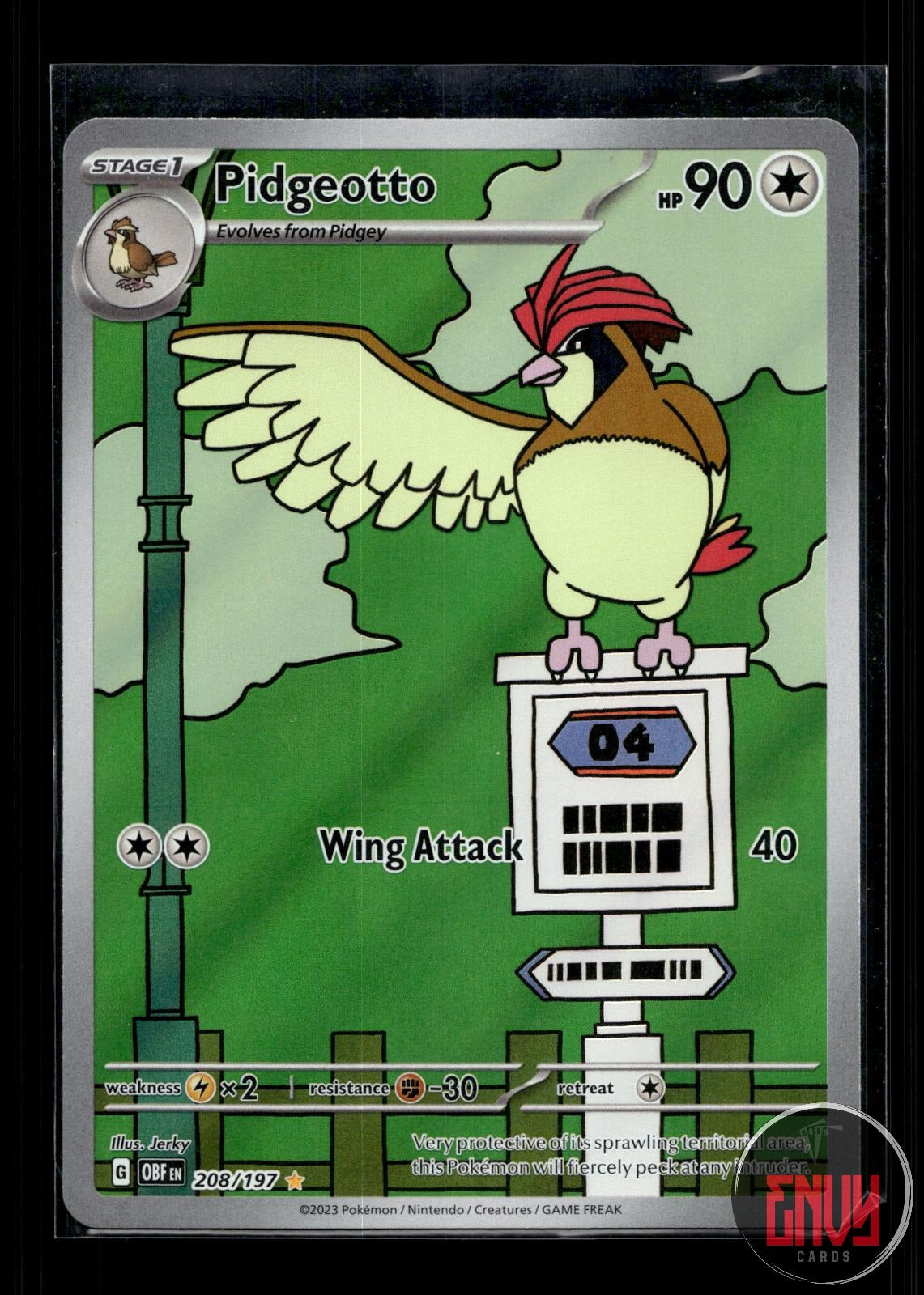 Pidgeotto NM 208/197 IR Obsidian Flames Pokemon Holo