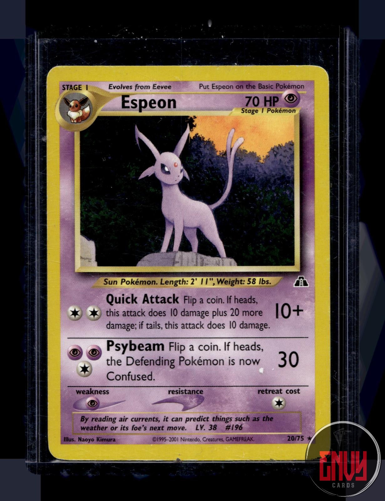 Espeon Damaged 20/75 Rare Neo Discovery Pokemon Unlimited