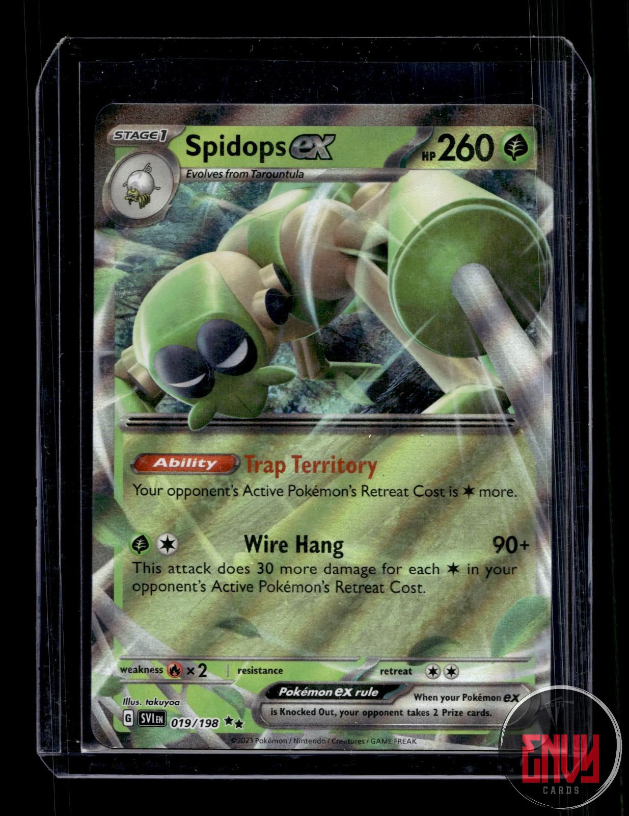 Spidops ex Near Mint 019/198 Double Rare Scarlet & Violet Pokemon Holo