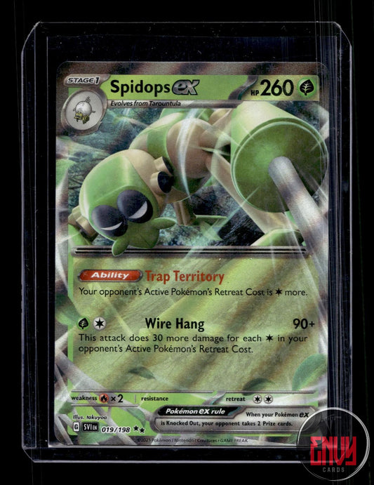Spidops ex Near Mint 019/198 Double Rare Scarlet & Violet Pokemon Holo