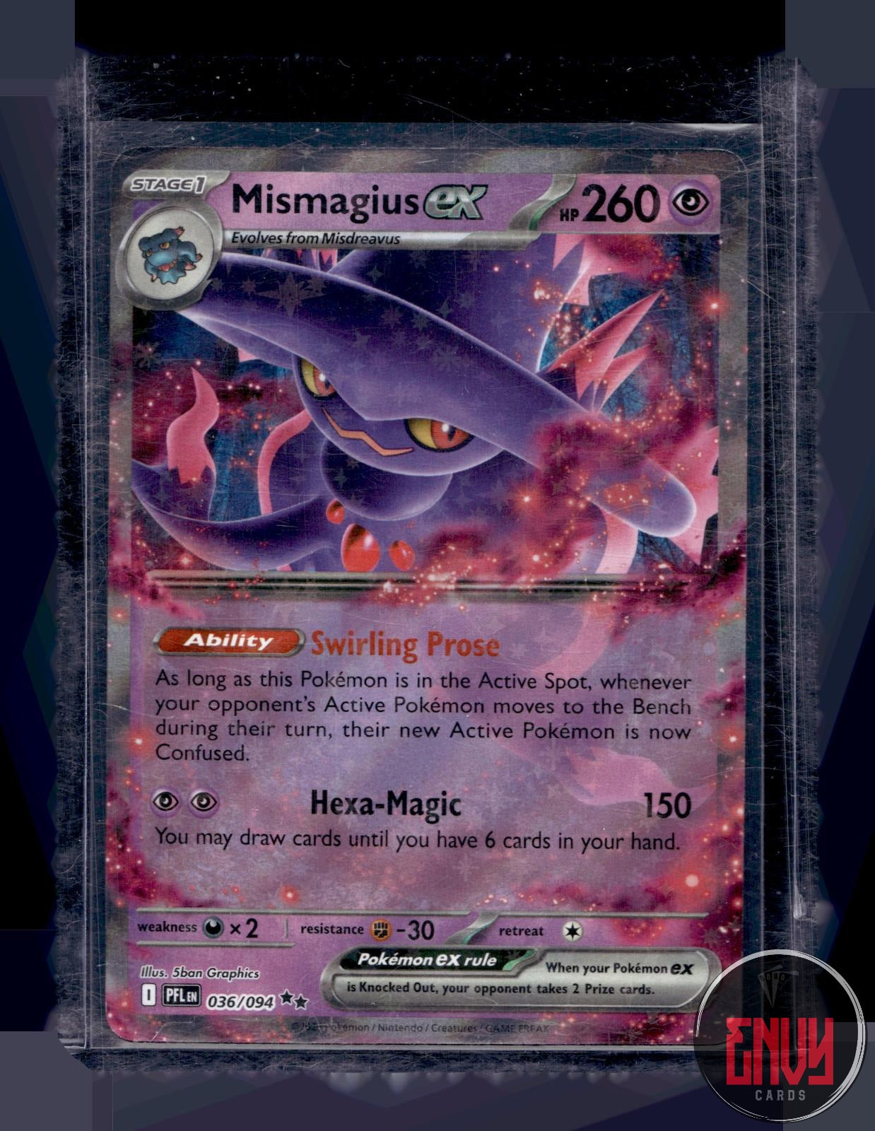 Mismagius ex Near Mint 036/094 Double Rare Phantasmal Flames Pokemon