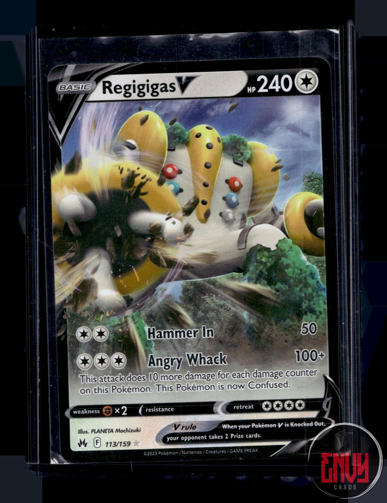Regigigas V Near Mint 113/159 V Rare Crown Zenith Pokemon Holo
