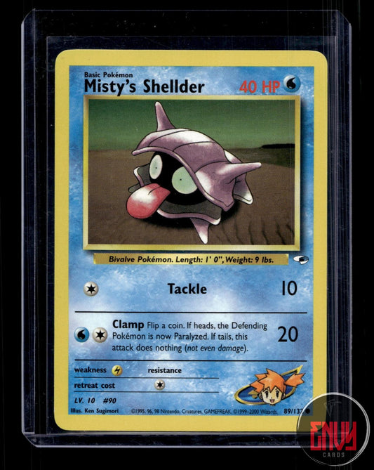 Misty's Shellder Lightly Played 89/132 Common Gym Heroes Pokemon Unlimited