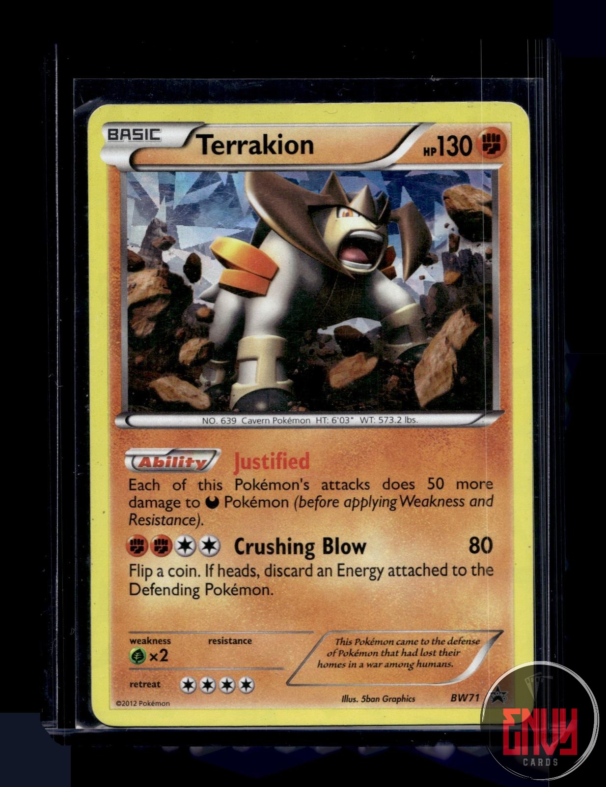 Terrakion Near Mint BW71 Promo Black And White Promo Pokemon Cracked Ice Holo