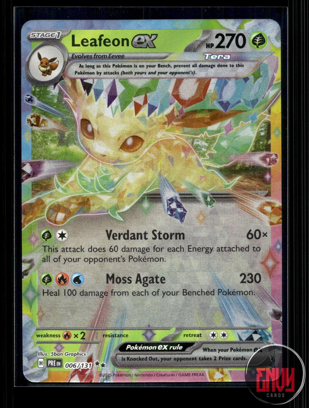 Leafeon ex NM 006/131 RR Prismatic Evolutions Pokemon Holo