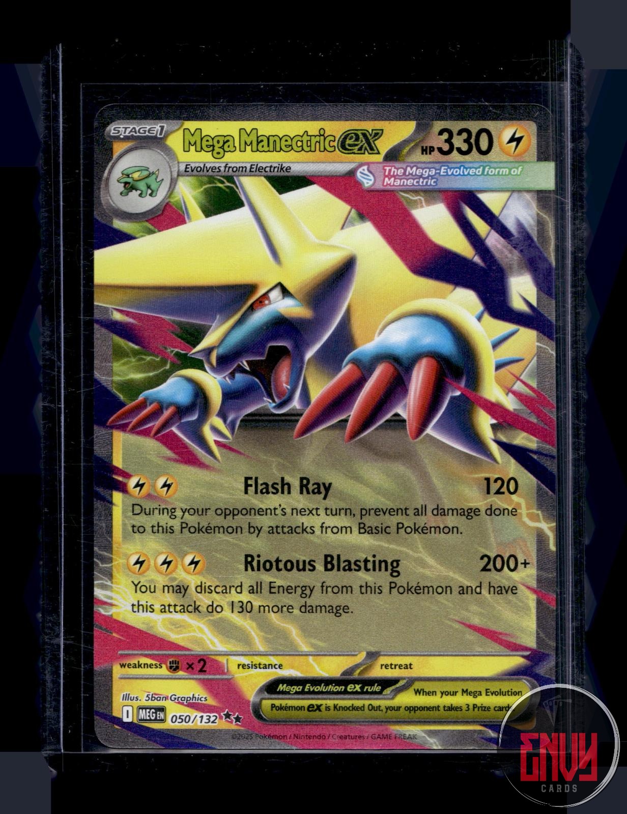 Mega Manectric ex Near Mint 050/132 Double Rare Mega Evolution Pokemon