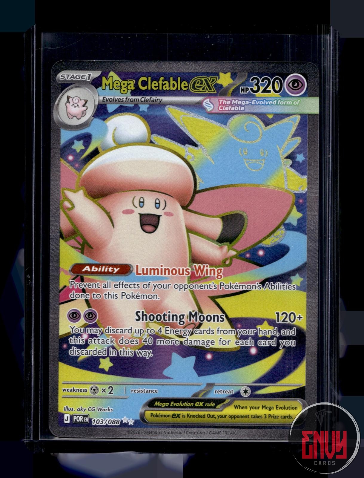 Mega Clefable ex Near Mint 103/088 Ultra Rare Perfect Order Pokemon Holo
