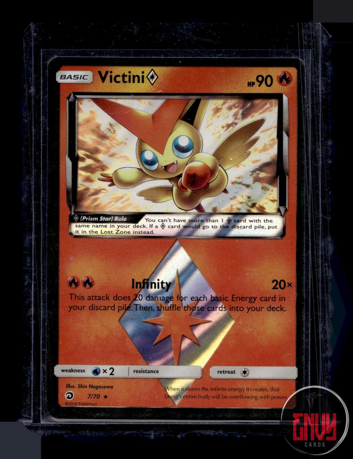 Victini ◇ Lightly Played 7/70 Prism Star Rare Dragon Majesty Pokemon Holo