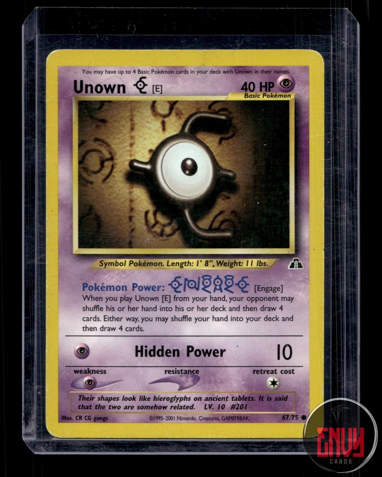 Unown [E] Moderately Played 67/75 Common Neo Discovery Pokemon Unlimited