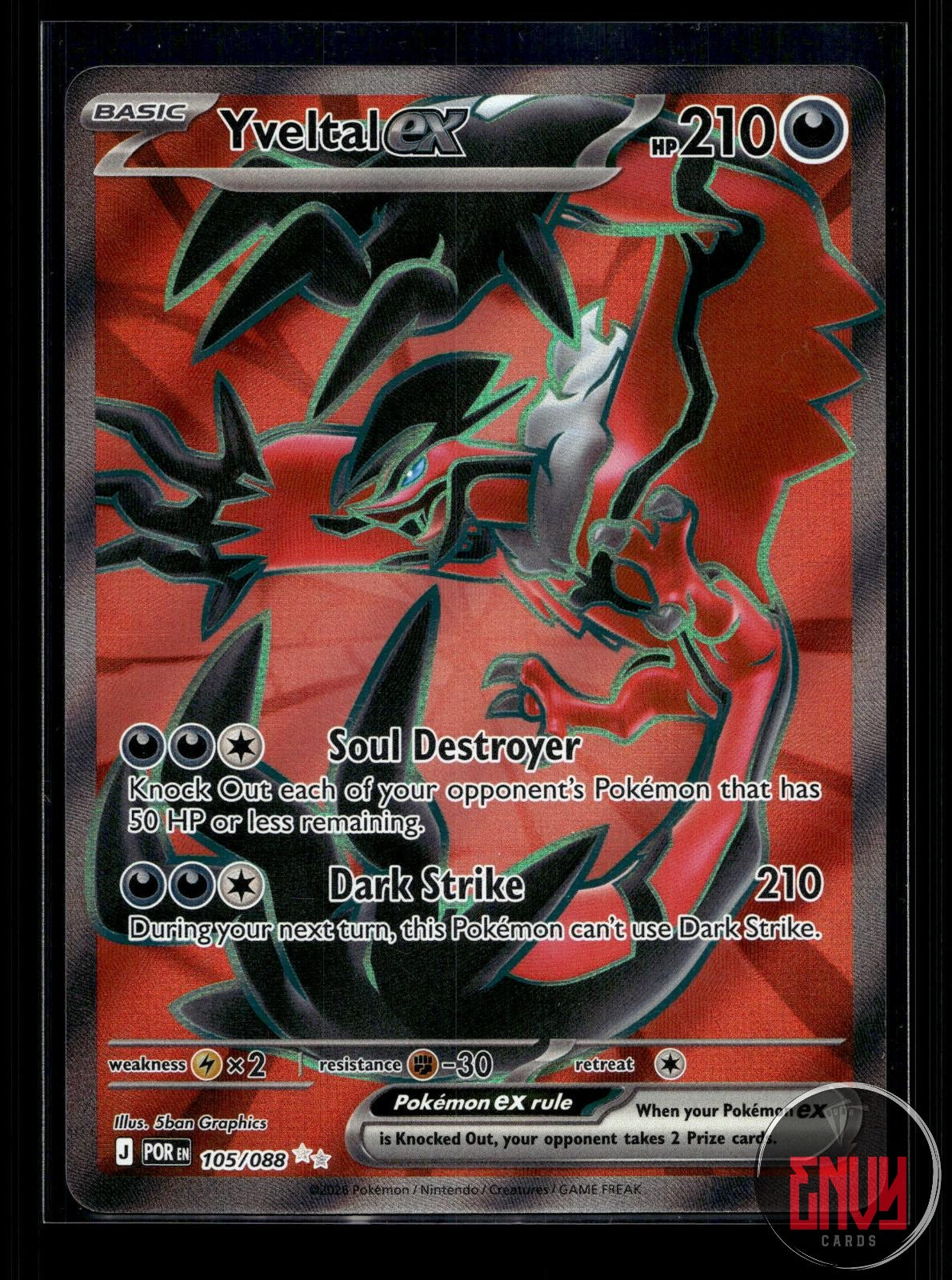 Yveltal ex NM 105/088 UR Perfect Order Pokemon Holo