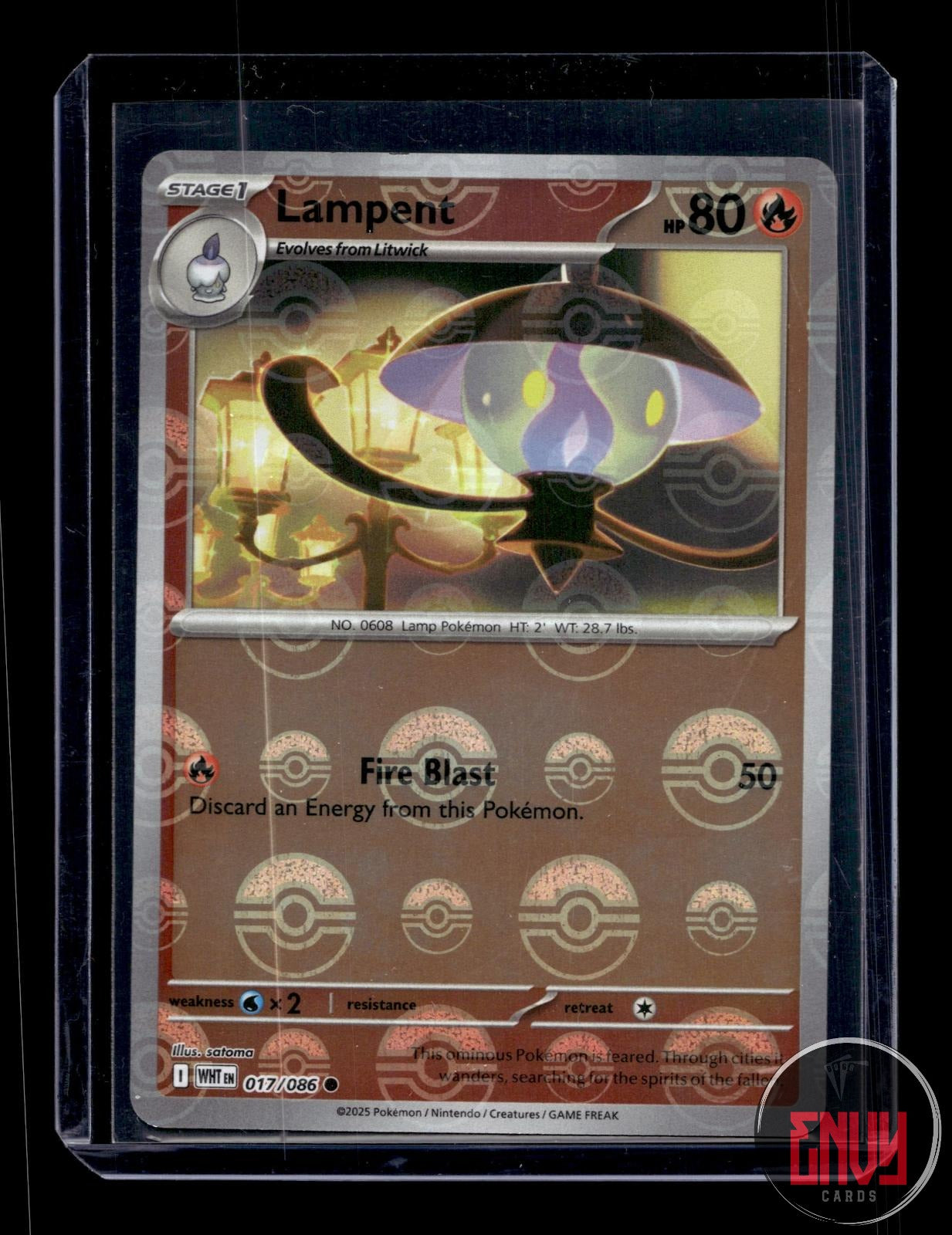 Lampent (Poke Ball Pattern) Near Mint 017/086 Common White Flare Pokemon