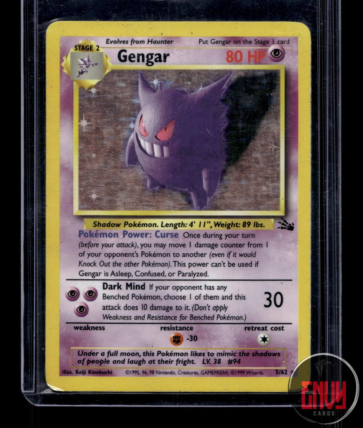 Gengar DMG 5/62 R Fossil Pokemon Unlimited Holo