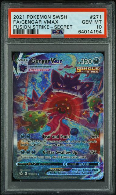 Gengar VMAX SIR Fusion Strike 271/264 PSA 10