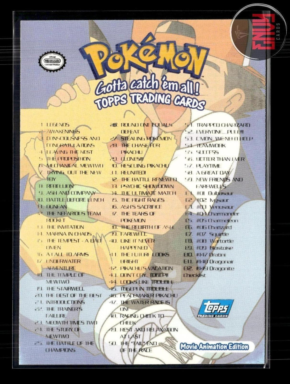 Checklist LP #72 Topps The First Movie Trading Cards Pokemon