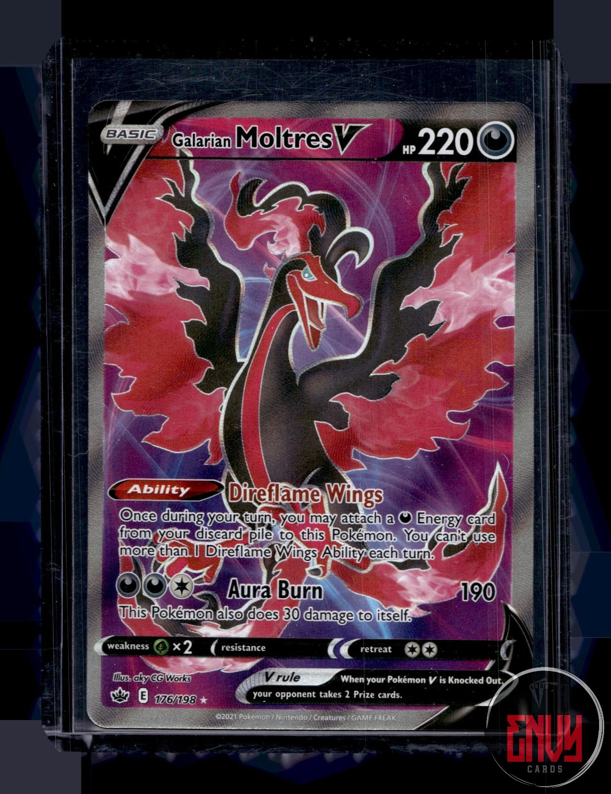 Galarian Moltres V Near Mint 176/198 Ultra Rare Chilling Reign Pokemon Holo