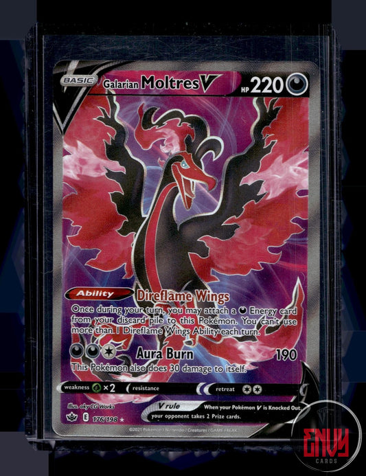 Galarian Moltres V Near Mint 176/198 Ultra Rare Chilling Reign Pokemon Holo