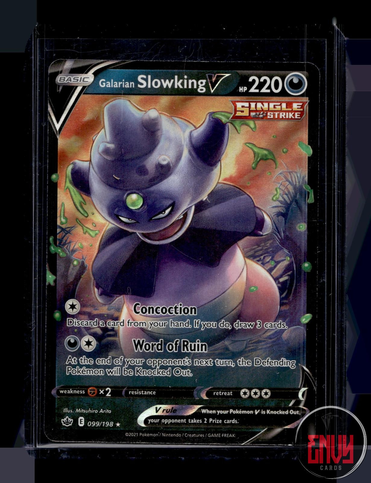 Galarian Slowking V Near Mint 099/198 V Rare Chilling Reign Pokemon Holo