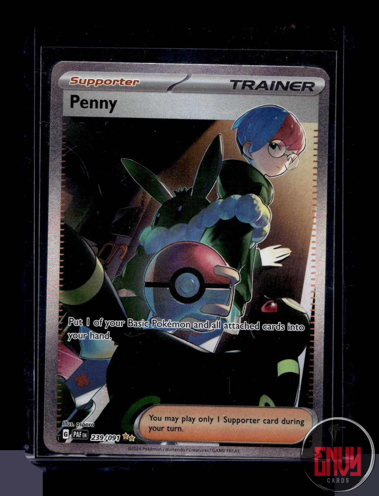 Penny Near Mint 239/091 Special Illustration Rare Paldean Fates Pokemon