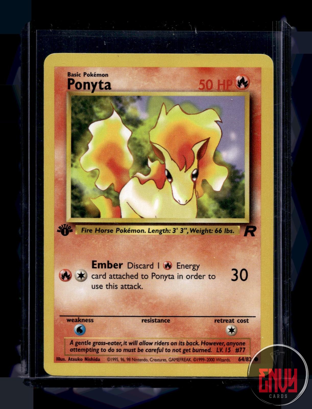 Ponyta Lightly Played 64/82 Common Team Rocket Pokemon 1st Edition