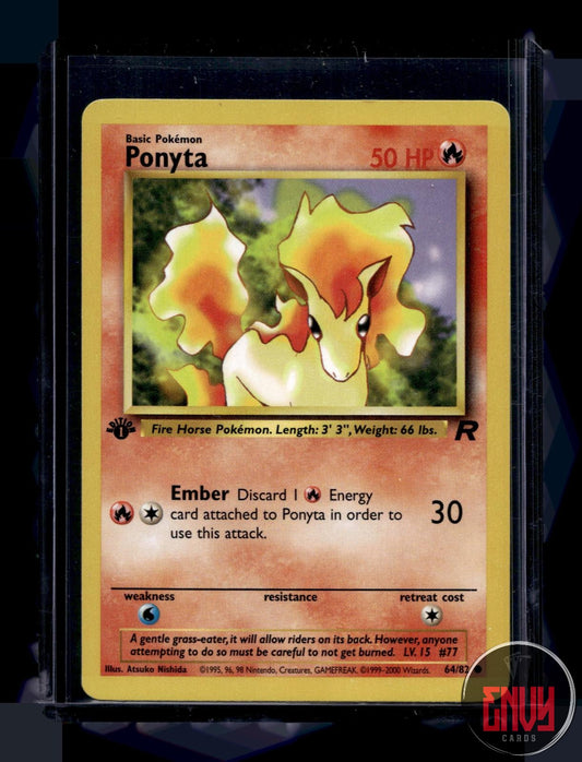 Ponyta Lightly Played 64/82 Common Team Rocket Pokemon 1st Edition