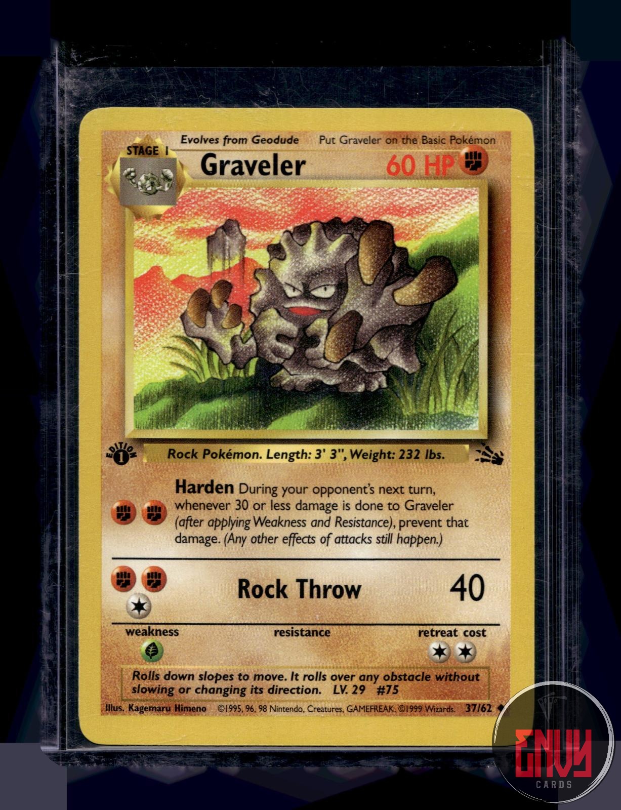 Graveler Lightly Played 37/62 Uncommon Fossil Pokemon 1st Edition