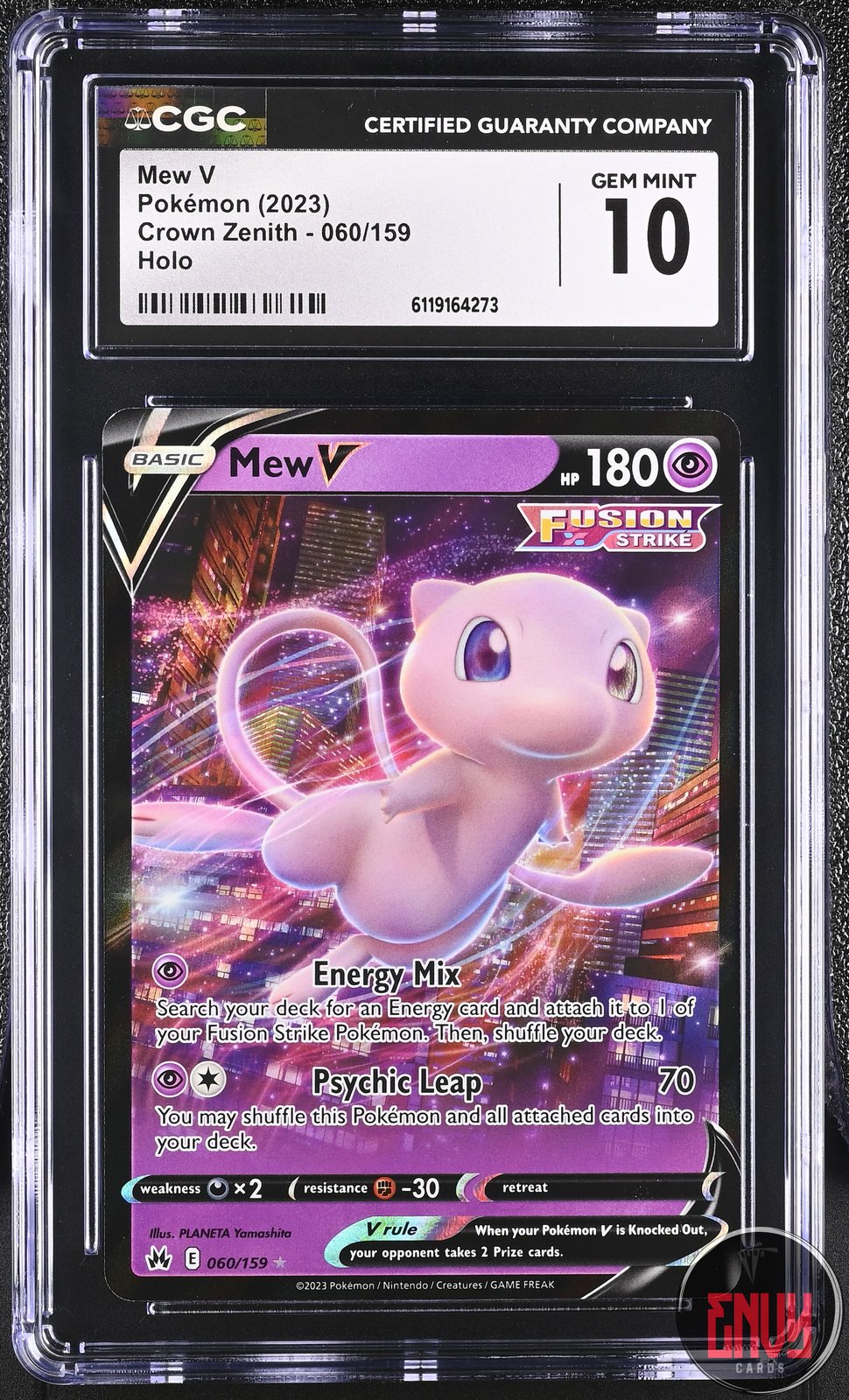 Mew V 060/159 Holo Crown Zenith Pokemon CGC 10 Gem Mint