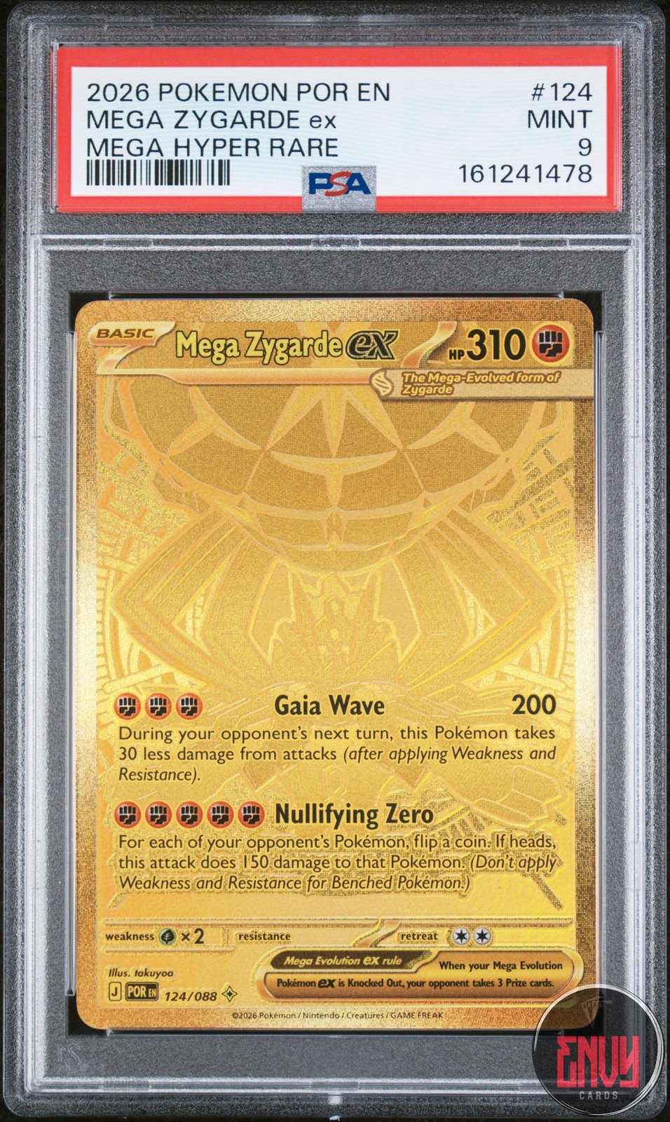 Mega Zygarde EX 124 Hyper Rare Por En-Perfect Order Pokemon PSA 9