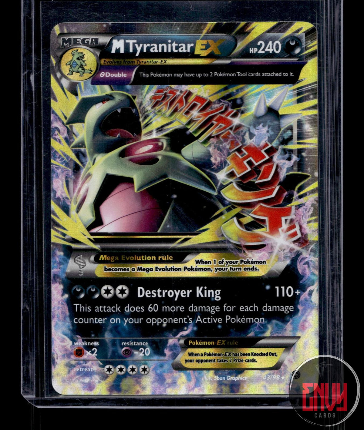 M Tyranitar EX LP 43/98 EX Rare Ancient Origins Pokemon Holo