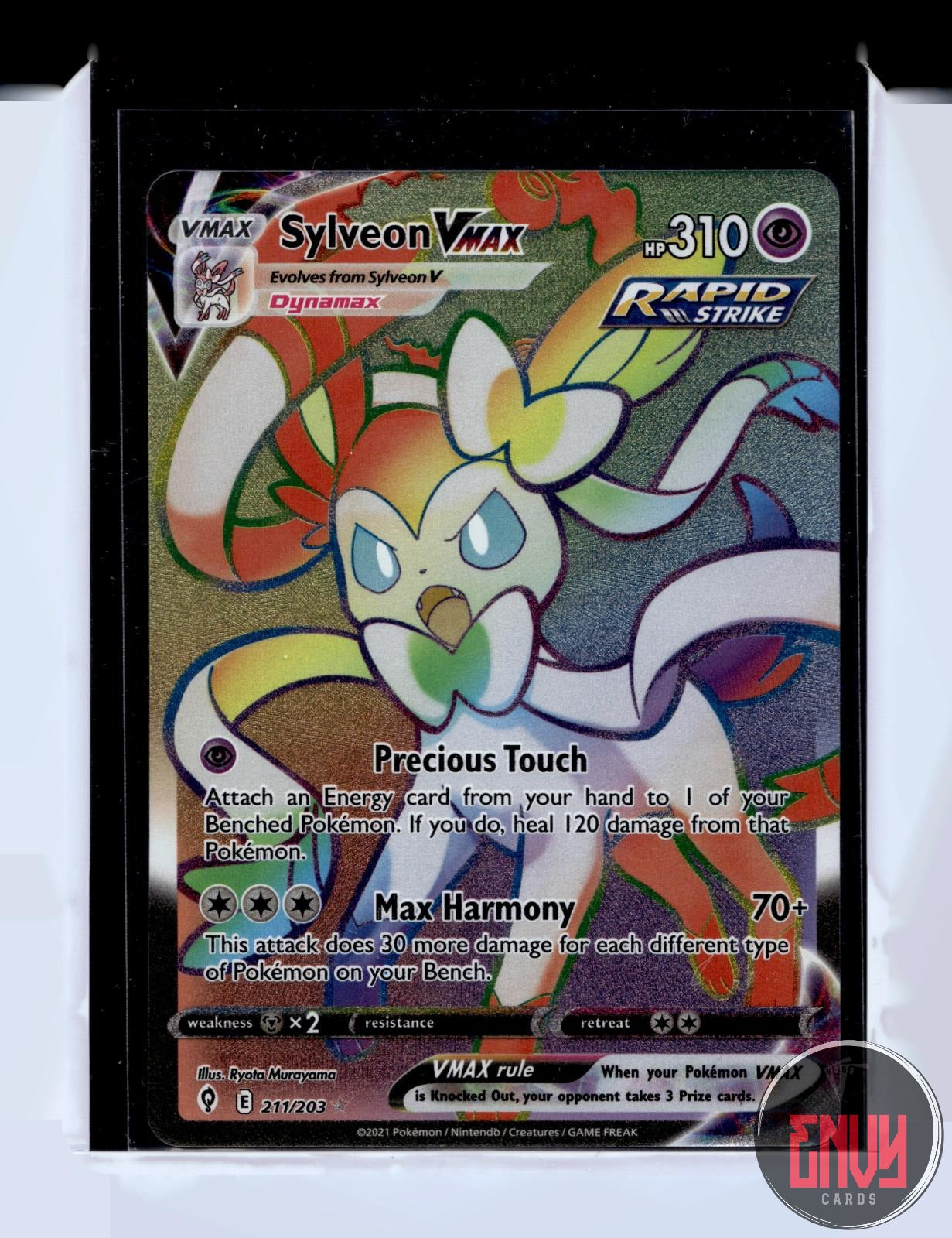 Sylveon VMAX Near Mint 211/203 Rainbow Rare Evolving Skies Pokemon
