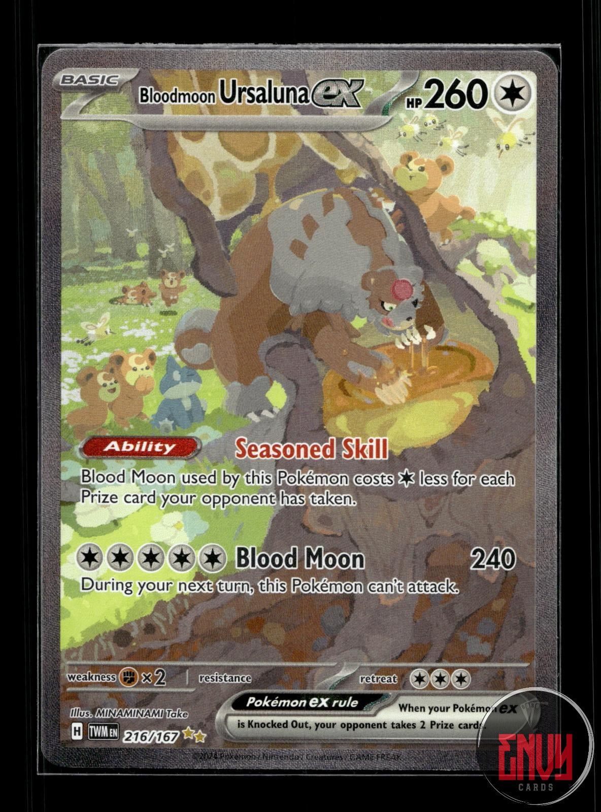 Bloodmoon Ursaluna ex NM 216/167 SIR Twilight Masquerade Pokemon Holo