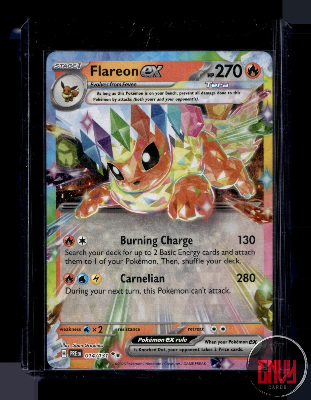 Flareon ex Near Mint 014/131 Double Rare Prismatic Evolutions Pokemon