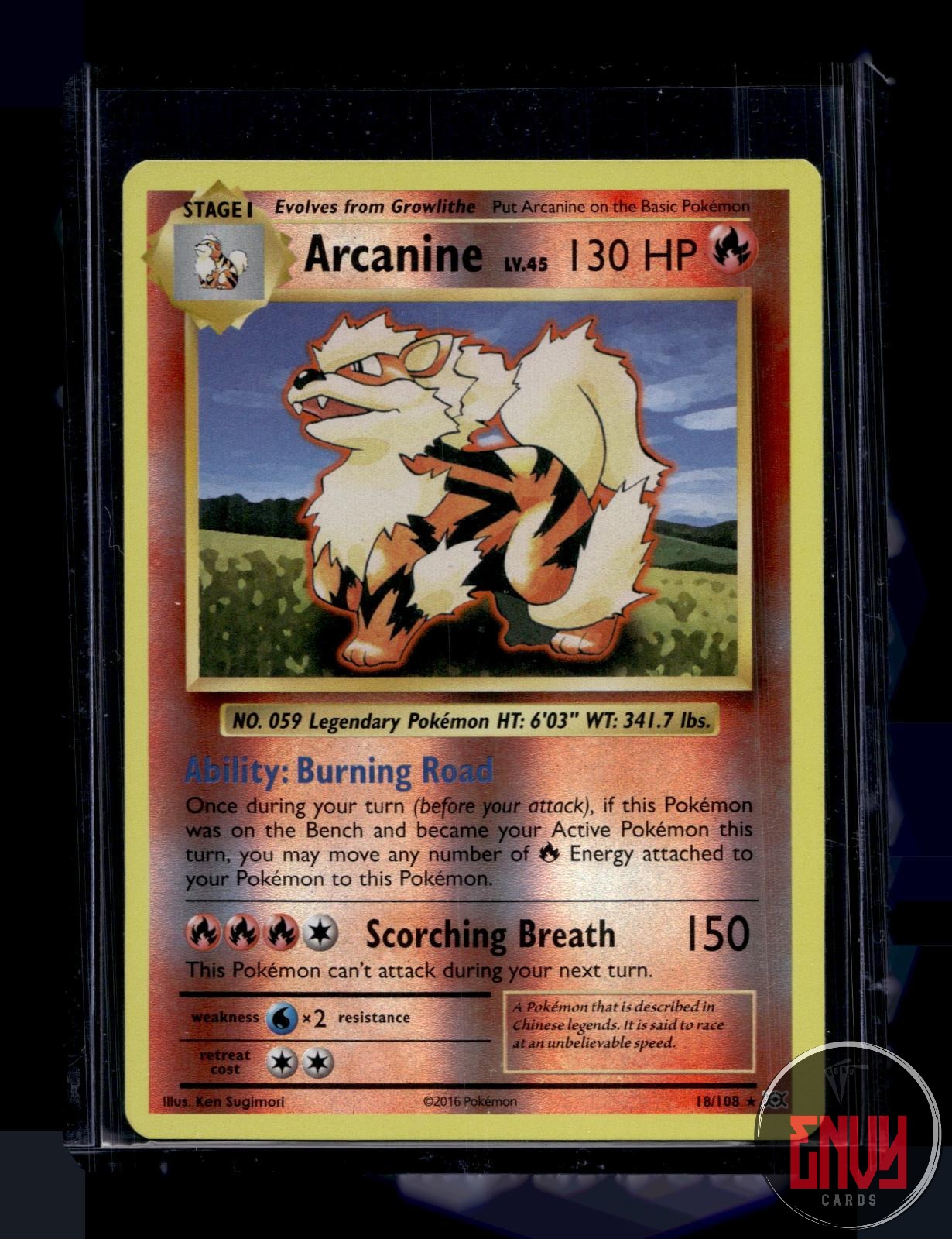Arcanine Near Mint 18/108 Rare Evolutions Pokemon Reverse Holo