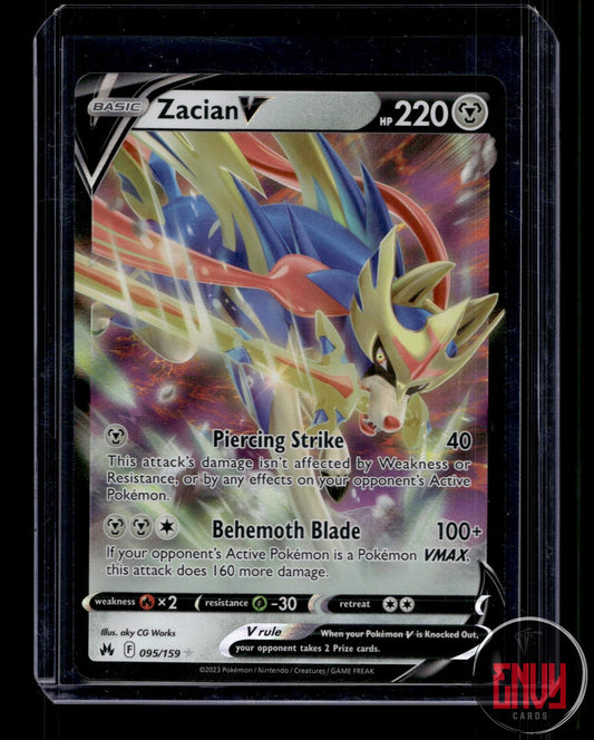 Zacian V Near Mint 095/159 V Rare Crown Zenith Pokemon Holo