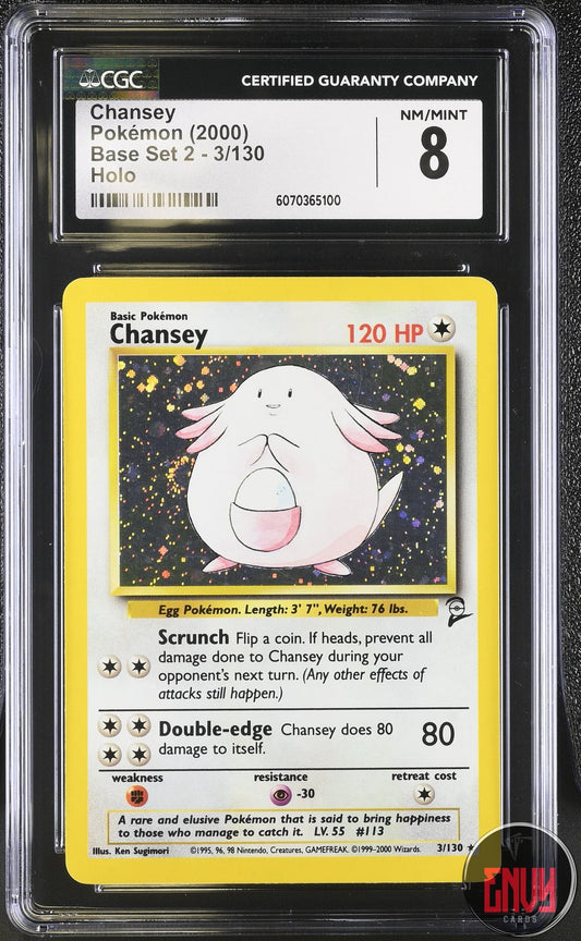 Chansey 3/130 Holo Base Set 2 Pokemon CGC 8 Nm/mint