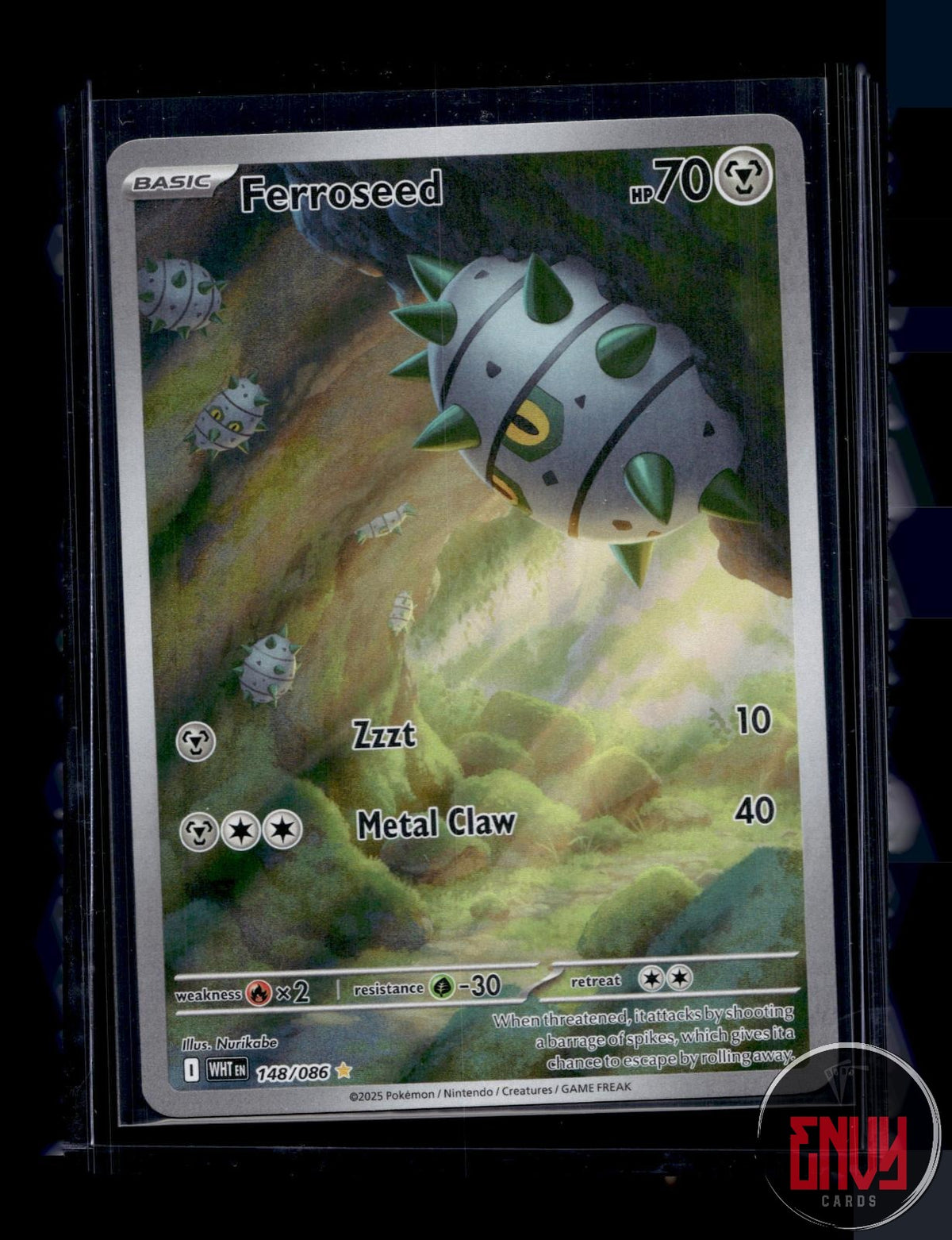 Ferroseed NM 148/086 IR White Flare Pokemon Holo