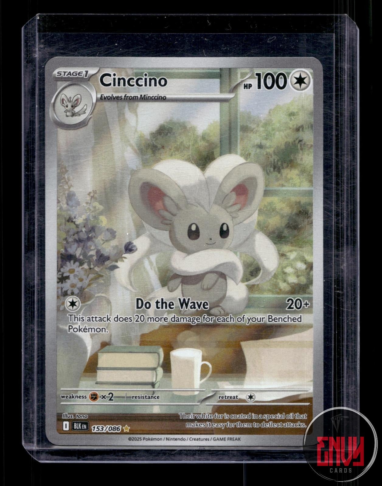 Cinccino Near Mint 153/086 Illustration Rare Black Bolt Pokemon Holo