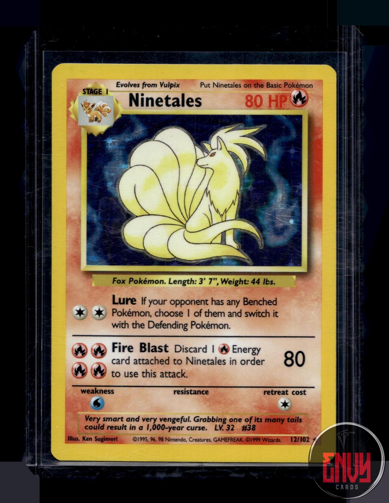 Ninetales Lightly Played 12/102 Holo Rare Base Set Unlimited Pokemon