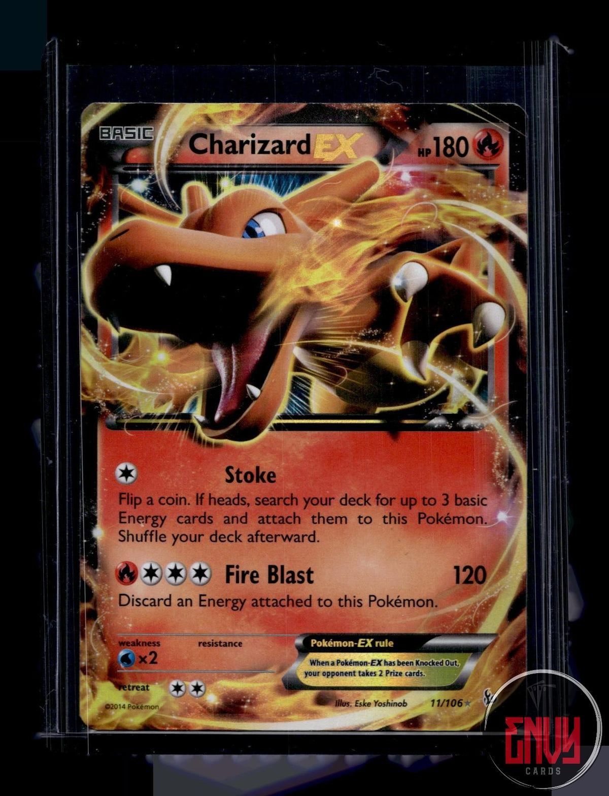 Charizard EX Moderately Played 11/106 EX Rare Flashfire Pokemon Holo