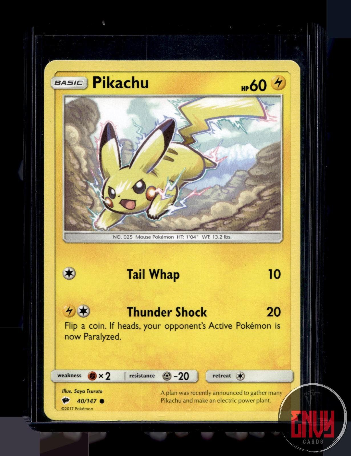 Pikachu Near Mint 40/147 Common Burning Shadows Pokemon