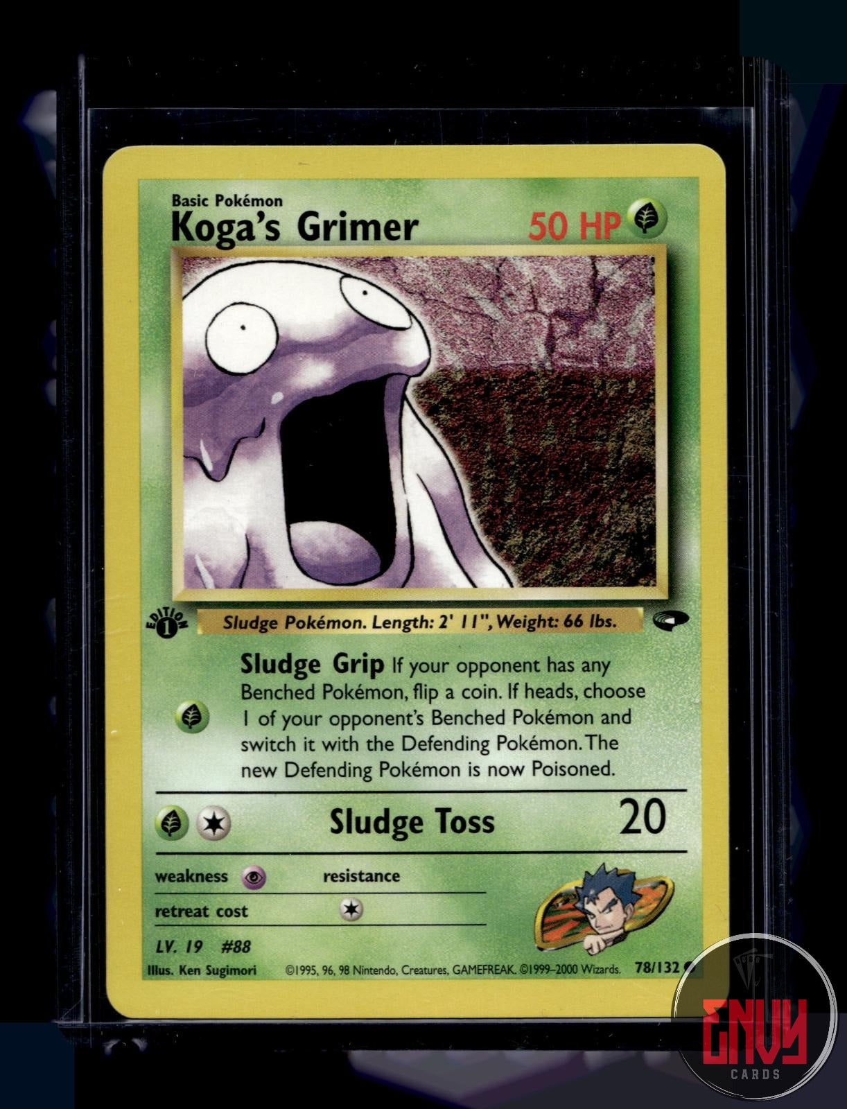 Koga's Grimer Lightly Played 78/132 Common Gym Challenge Pokemon 1st Edition