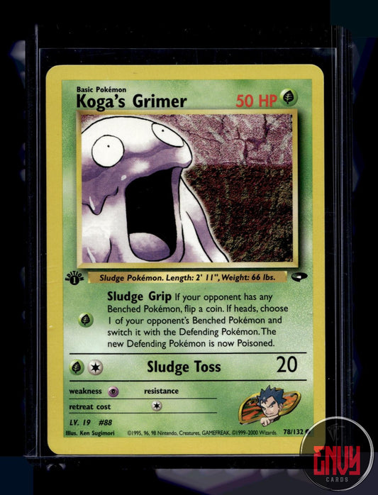 Koga's Grimer Lightly Played 78/132 Common Gym Challenge Pokemon 1st Edition