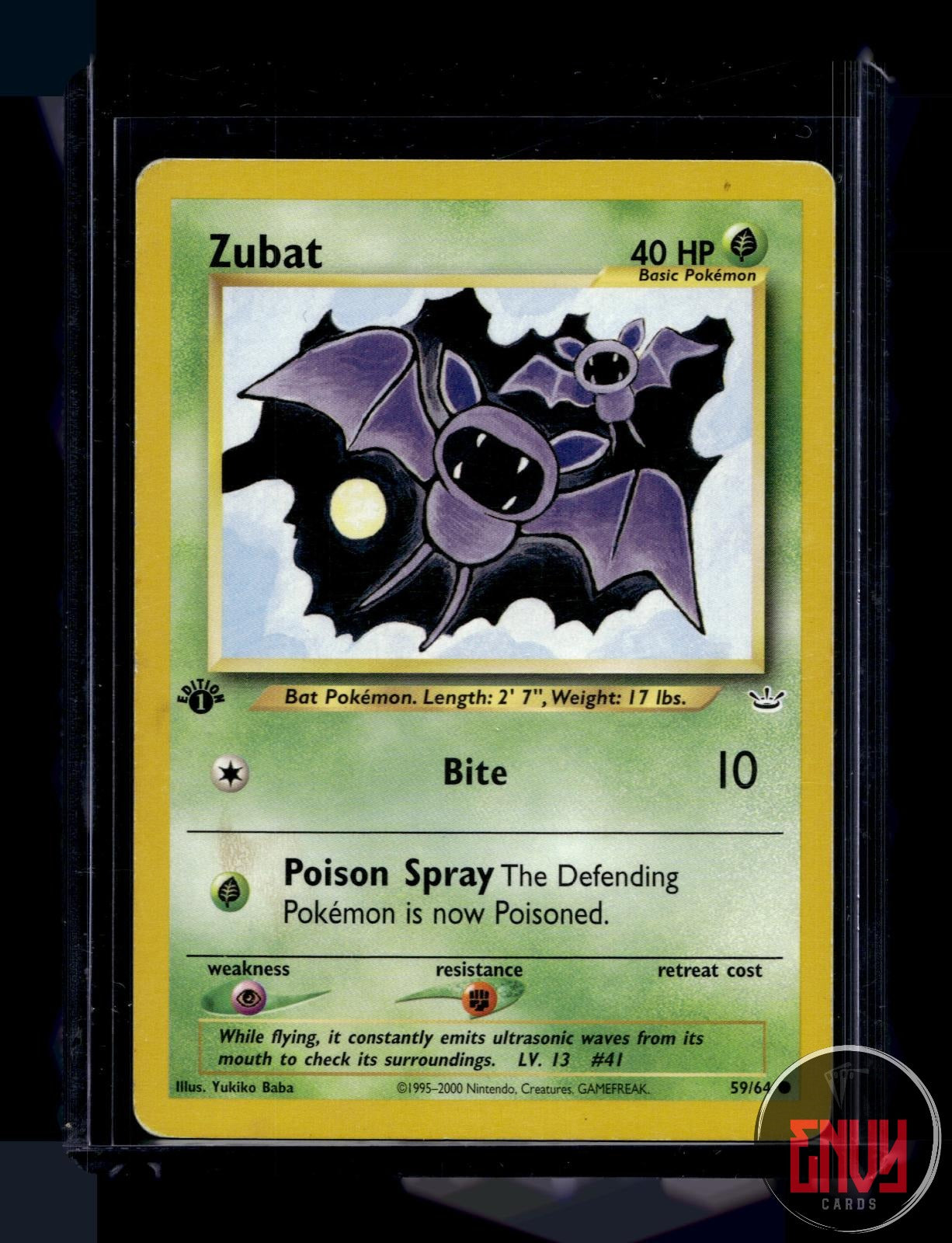 Zubat Moderately Played 59/64 Common Neo Revelation Pokemon 1st Edition
