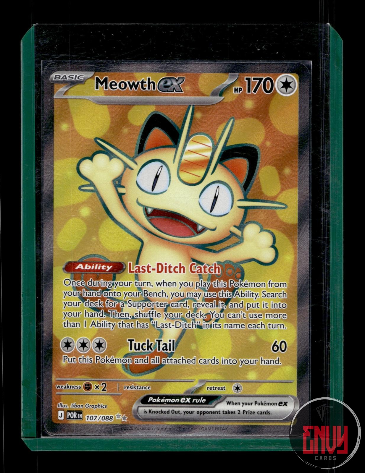 Meowth ex Near Mint 107/088 Ultra Rare Perfect Order Pokemon