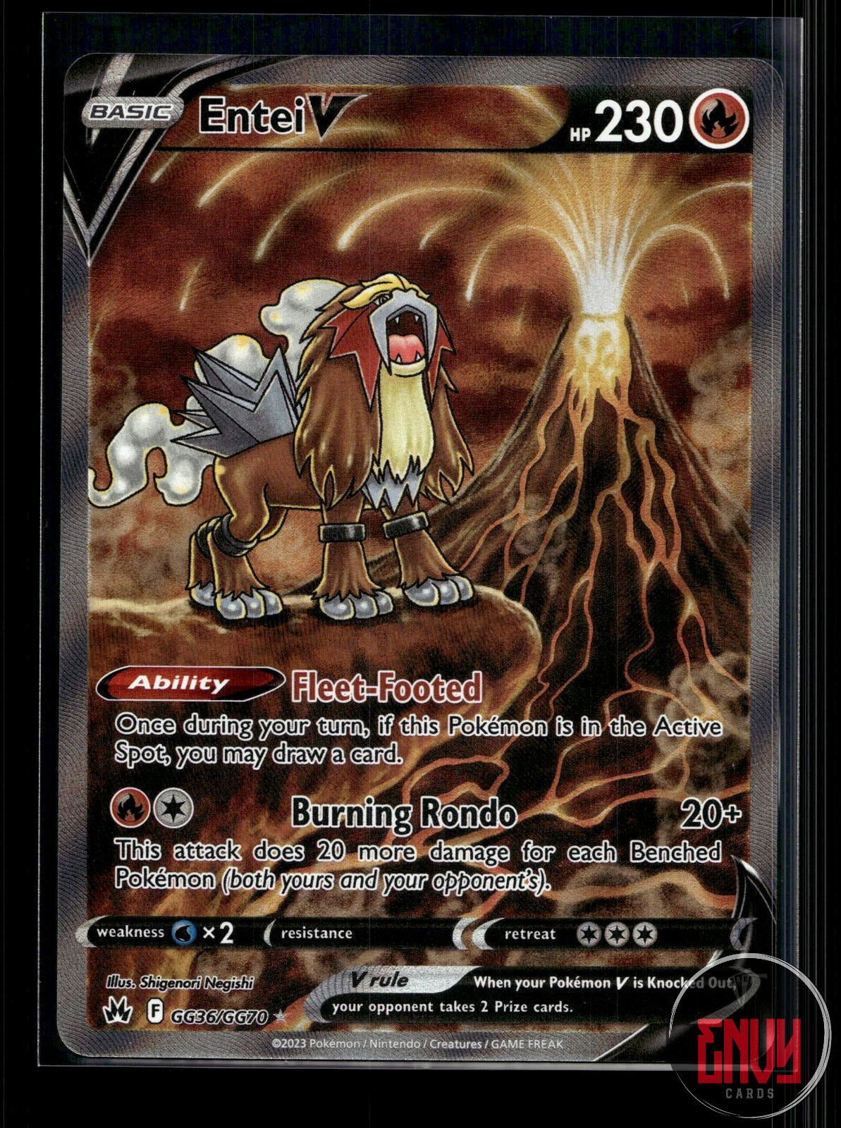 Entei V NM GG36/GG70 UR Crown Zenith Galarian Gallery Pokemon Holo