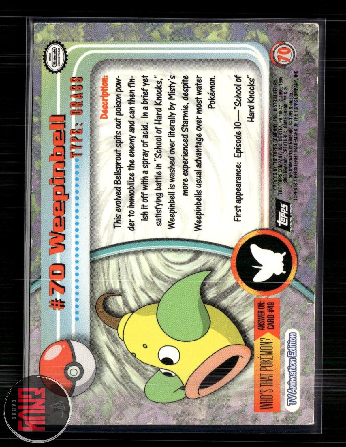 Weepinbell LP #70 Topps Trading Cards Series 1 Pokemon