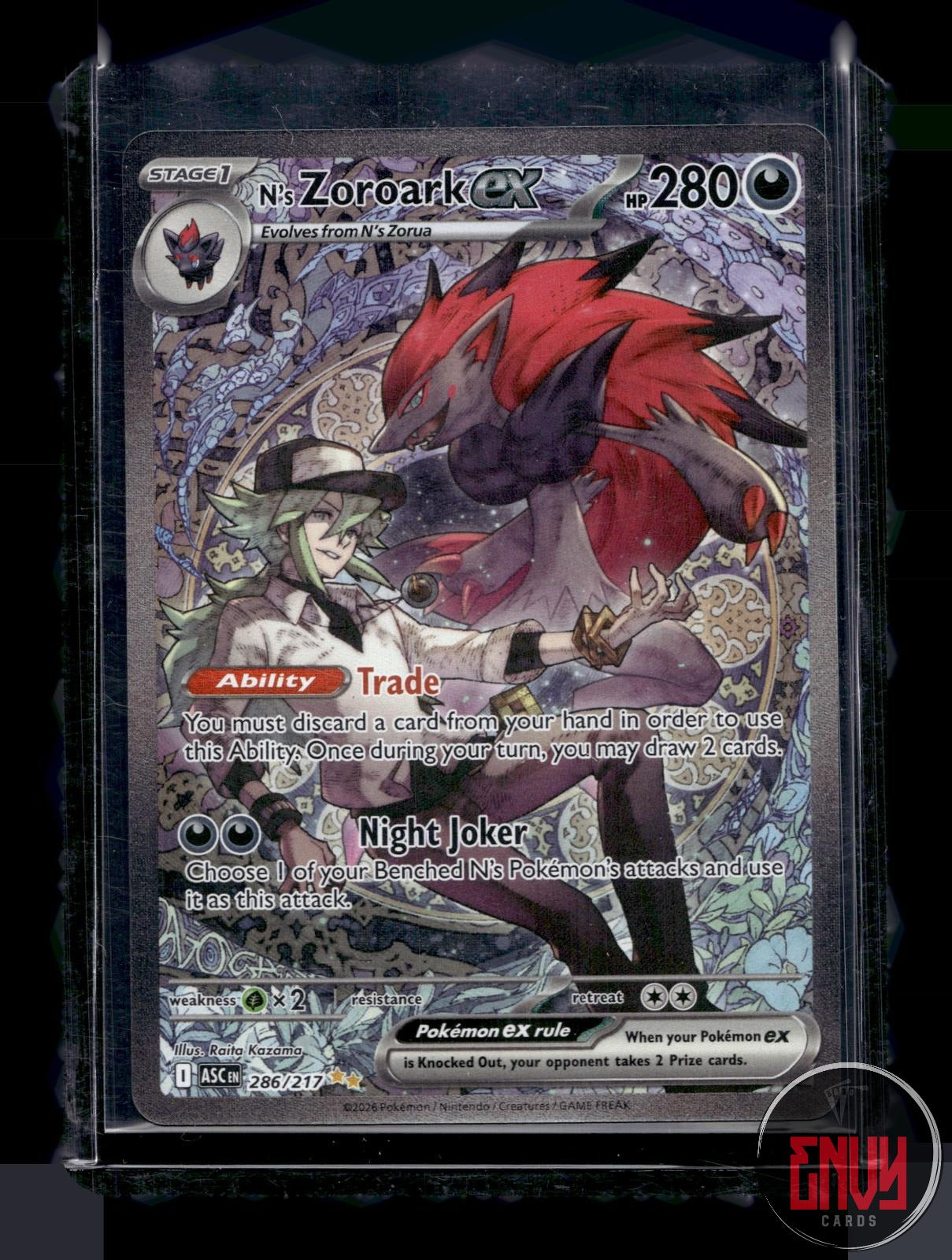 N's Zoroark ex NM 286/217 Special Illustration Rare Ascended Heroes Pokemon Holo