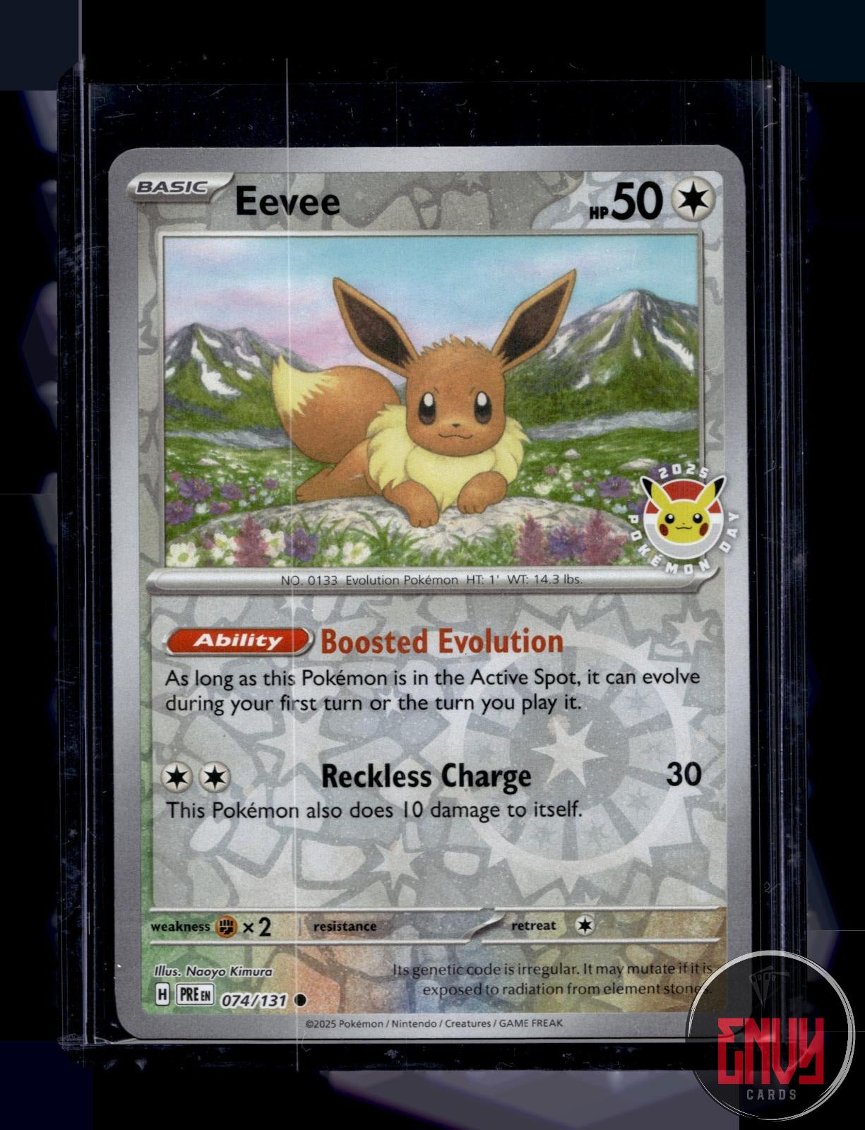 Eevee (Pokemon Day 2025) (Reverse Cosmos Holo) NM 074/131 MCAP