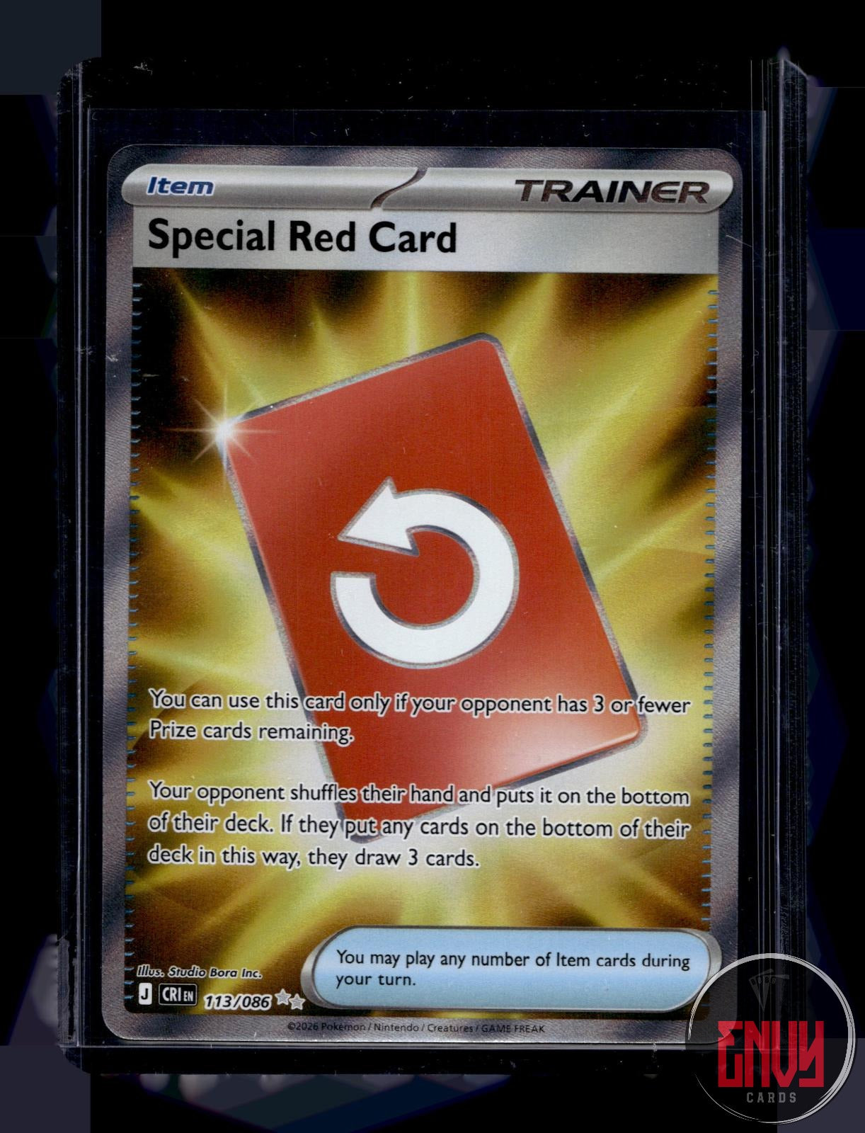 Special Red Card Near Mint 113/086 Ultra Rare Chaos Rising Pokemon