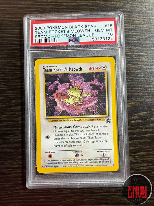 Team Rocket's Meowth 18 Pokemon Tcg League Pokemon PSA 10 Gem Mint